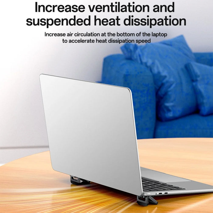 YESIDO LP11 2Pcs Laptop Riser Stand Zinc Alloy Adjustable Height Cooling Stand for Notebook Triangular Support - Black - 5
