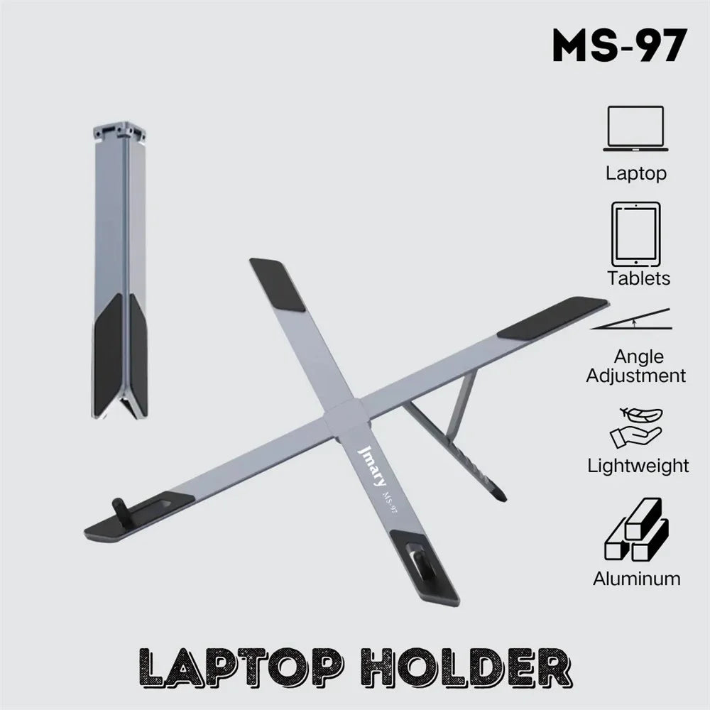 JMARY MS-97 Portable Folding Laptop Stand Metal Adjustable Desktop Laptop Holder for Notebook Tablet Computer - 5