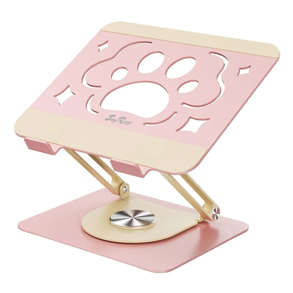 SAYROSE VZC1 360 Degree Adjustable Laptop Stand Foldable Height Adjustable Notebook Holder for 11-17.3 Inch Laptops - Pink - 1