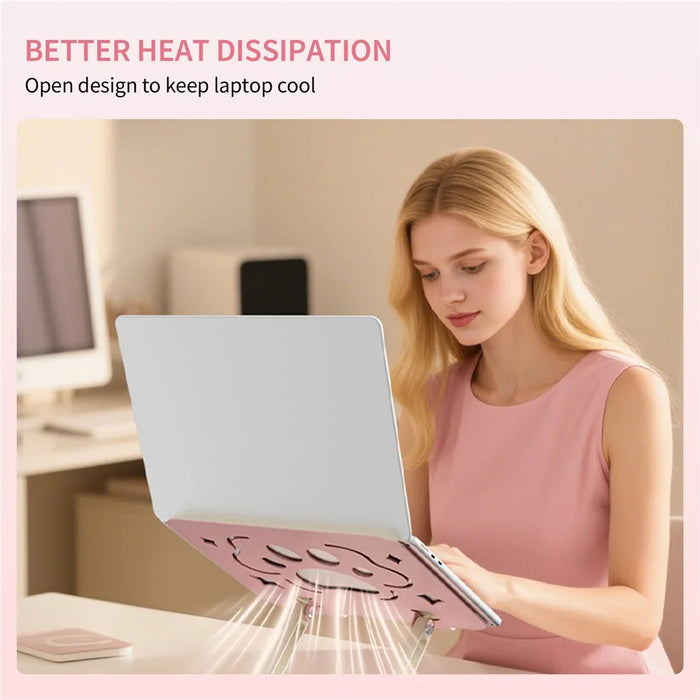 SAYROSE VZC1 360 Degree Adjustable Laptop Stand Foldable Height Adjustable Notebook Holder for 11-17.3 Inch Laptops - Pink - 2