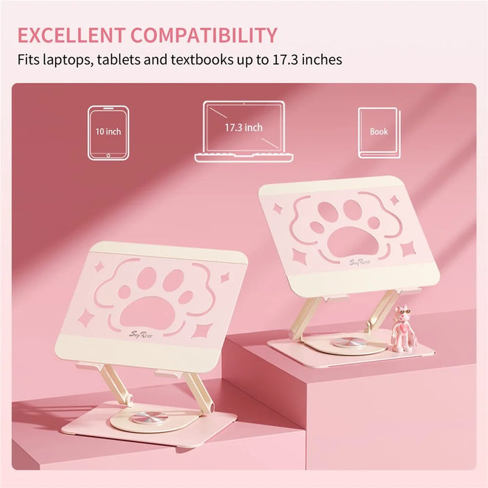 SAYROSE VZC1 360 Degree Adjustable Laptop Stand Foldable Height Adjustable Notebook Holder for 11-17.3 Inch Laptops - Pink - 4