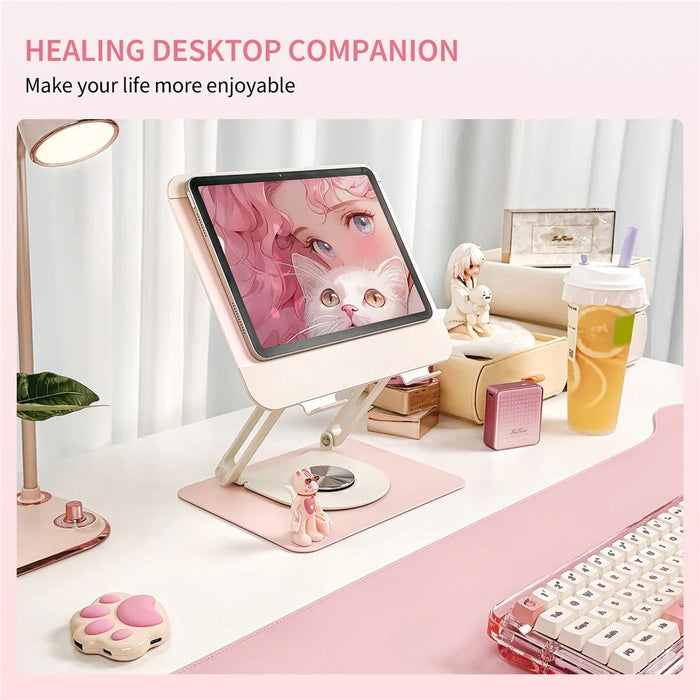SAYROSE VZC1 360 Degree Adjustable Laptop Stand Foldable Height Adjustable Notebook Holder for 11-17.3 Inch Laptops - Pink - 5
