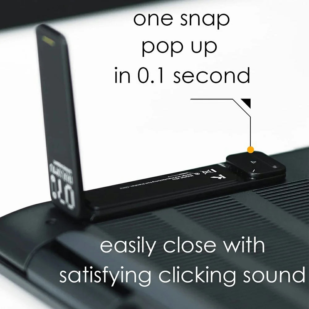 AULUMU G07 2Pcs / Set Ultra Slim Laptop Riser Stand PU Leather + Zinc Alloy Spring Pop-Up Notebook Holder - Black - 5