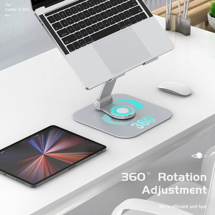 R-JUST BJ01-02 360 Degree Rotation Notebook Lifting Bracket Aluminum Alloy Laptop Riser Stand - 4
