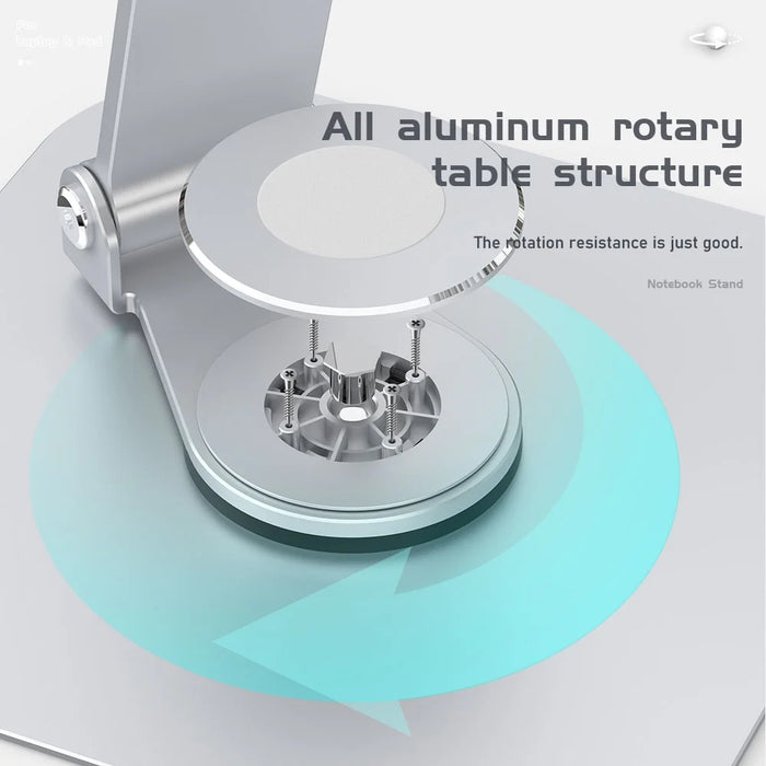 R-JUST BJ01-02 360 Degree Rotation Notebook Lifting Bracket Aluminum Alloy Laptop Riser Stand - 6