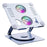 R-JUST HZ13-1 Laptop Bracket with Dual Cooling Fan and Colorful Light 360 Degree Rotating Height Adjustable Notebook Stand - Grey - 1