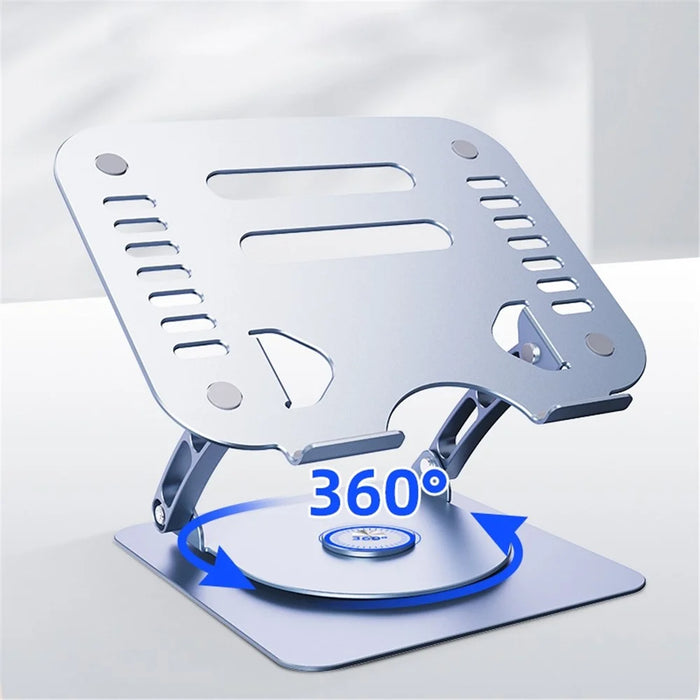 R-JUST HZ08-1 360 Degree Rotating Height Adjustable Laptop Bracket Folding Notebook Stand - Grey - 2