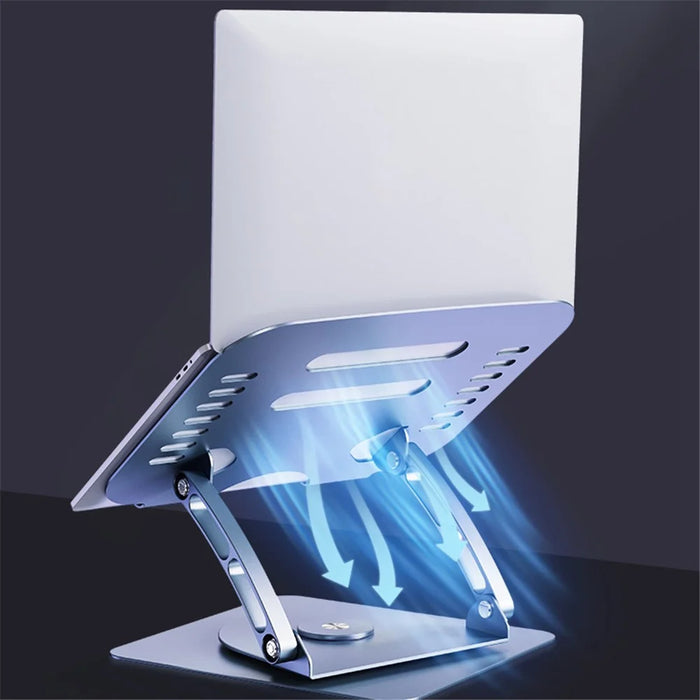 R-JUST HZ08-1 360 Degree Rotating Height Adjustable Laptop Bracket Folding Notebook Stand - Grey - 5