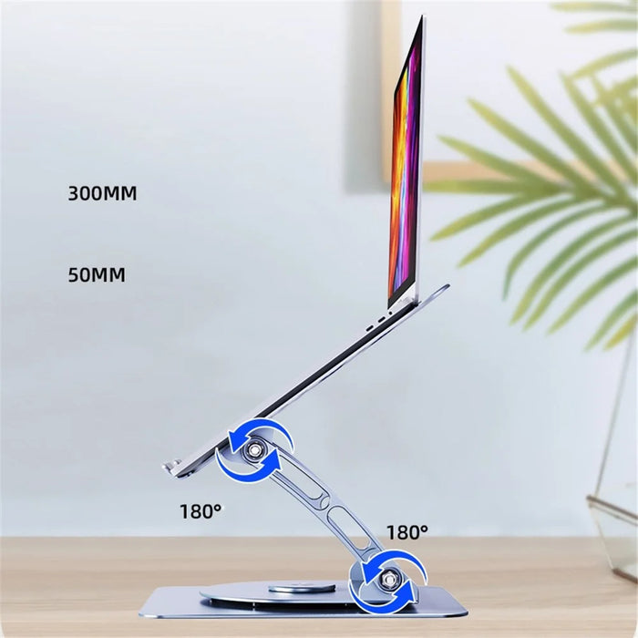 R-JUST HZ08-1 360 Degree Rotating Height Adjustable Laptop Bracket Folding Notebook Stand - Grey - 6