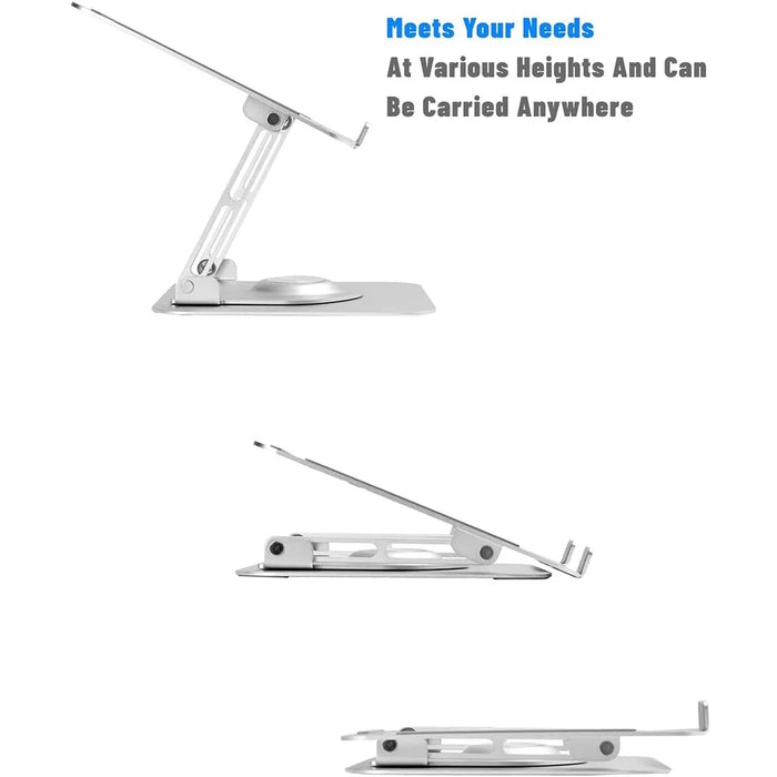 D147 360 Degree Rotating Laptop Lifting Bracket Aluminum Alloy Notebook Cooler Desktop Stand - Grey - 4