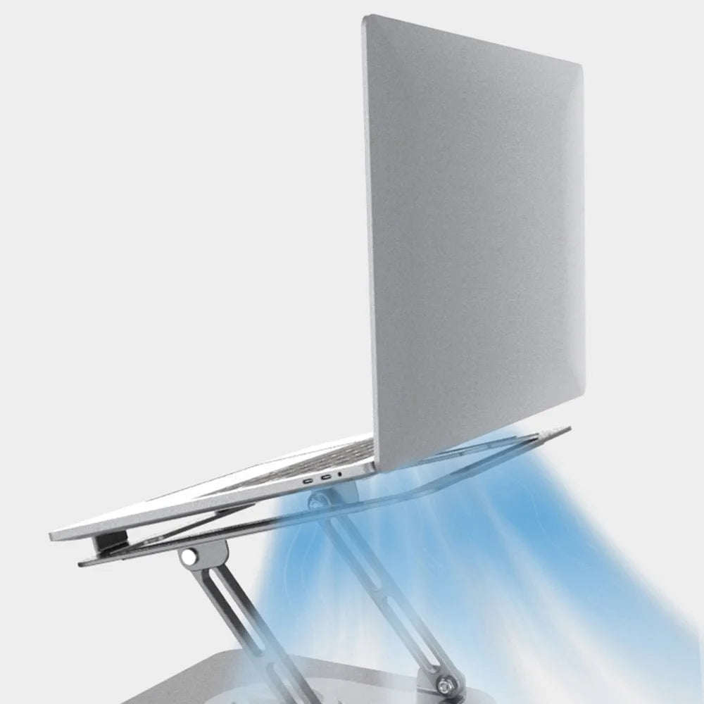 D147 360 Degree Rotating Laptop Lifting Bracket Aluminum Alloy Notebook Cooler Desktop Stand - Grey - 5