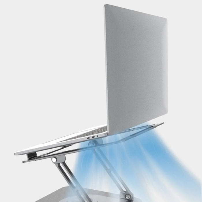 D147 360 Degree Rotating Laptop Lifting Bracket Aluminum Alloy Notebook Cooler Desktop Stand - Grey - 5