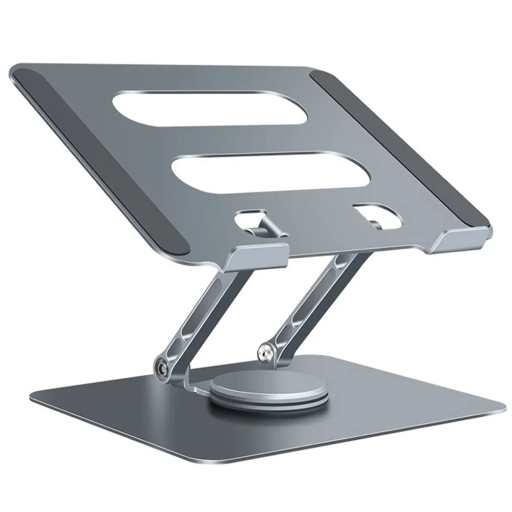 D086 Desktop Laptop Lifting Bracket 360 Degree Rotating Aluminum Alloy Folding Notebook Stand - Dark Grey - 1