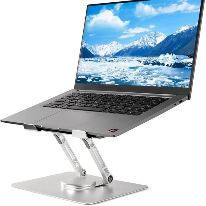 D086 Desktop Laptop Lifting Bracket 360 Degree Rotating Aluminum Alloy Folding Notebook Stand - Dark Grey - 2