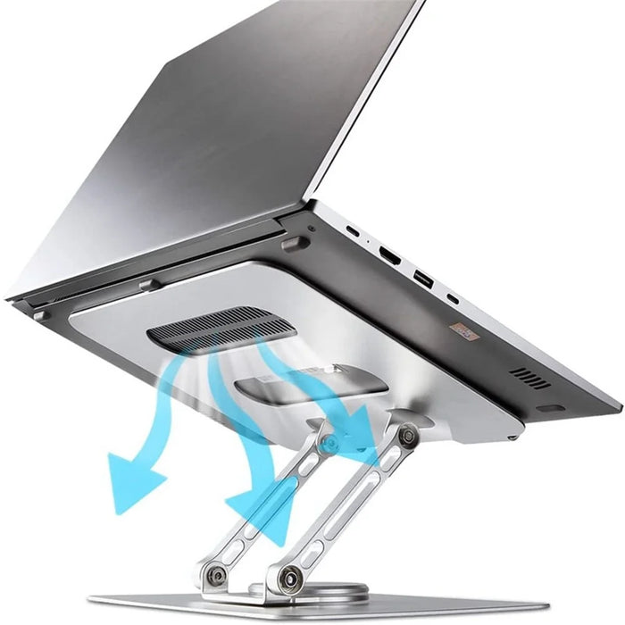 D086 Desktop Laptop Lifting Bracket 360 Degree Rotating Aluminum Alloy Folding Notebook Stand - Dark Grey - 3