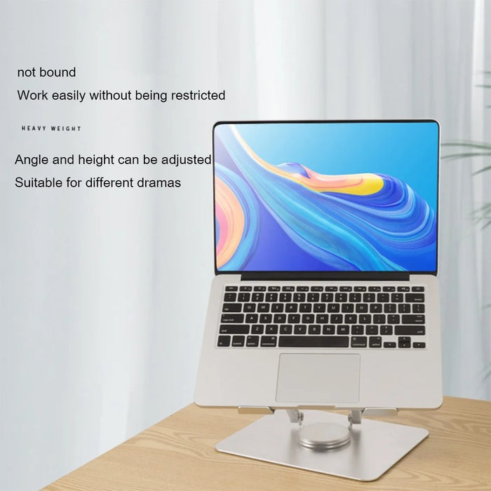 D086 Desktop Laptop Lifting Bracket 360 Degree Rotating Aluminum Alloy Folding Notebook Stand - Dark Grey - 5