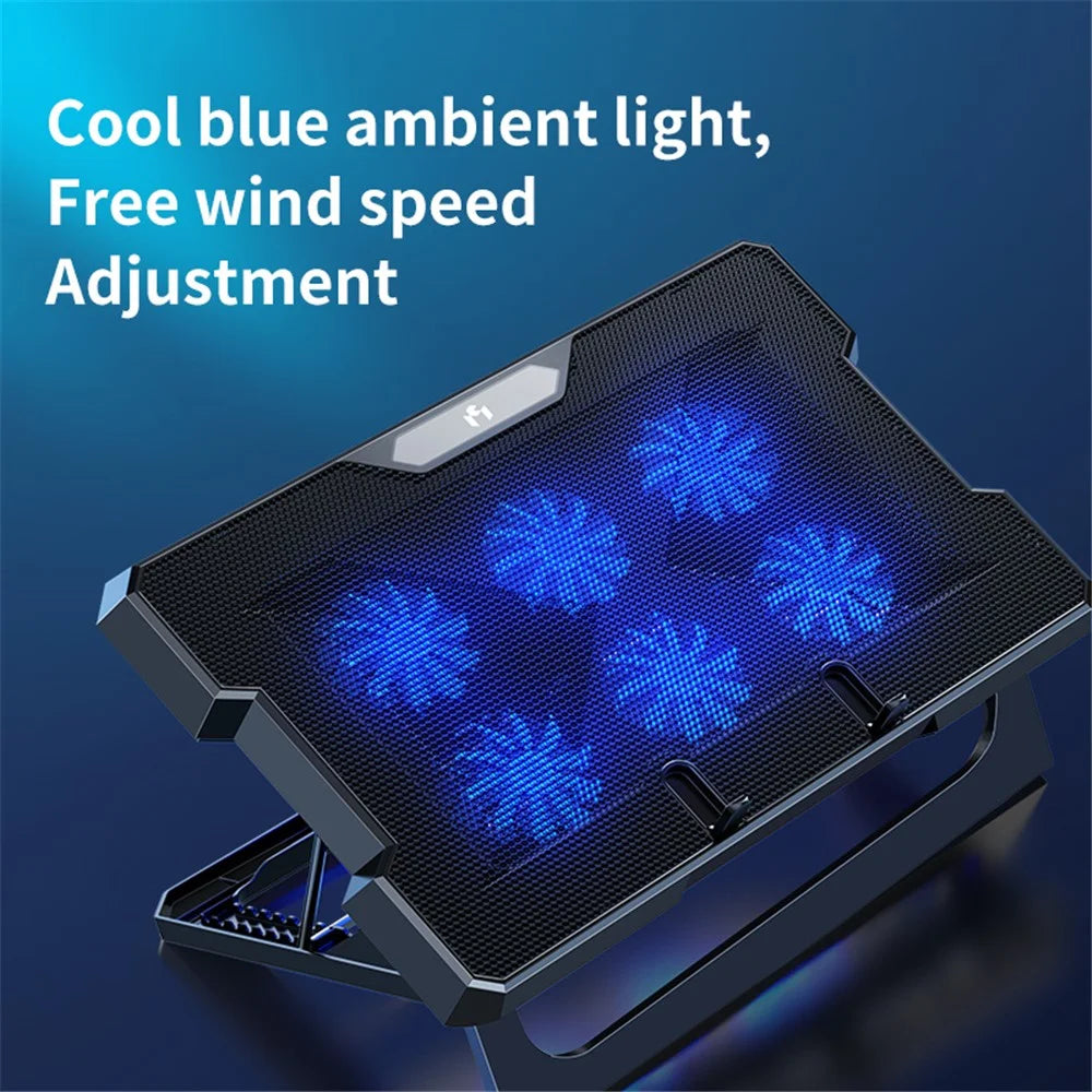 MCHOSE CR169 Laptop Cooler Cooling Pad Portable Height Adjustable Laptop Cooling Fan Stand Holder Riser Compatible with MacBook Air Pro Dell HP Laptop Notebook Under 18'' - 4