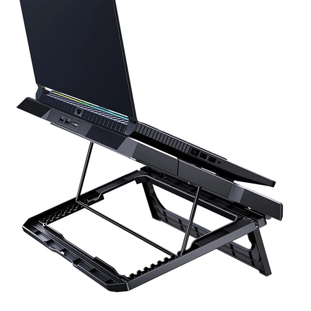 MCHOSE CR169 Laptop Cooler Cooling Pad Portable Height Adjustable Laptop Cooling Fan Stand Holder Riser Compatible with MacBook Air Pro Dell HP Laptop Notebook Under 18'' - 7