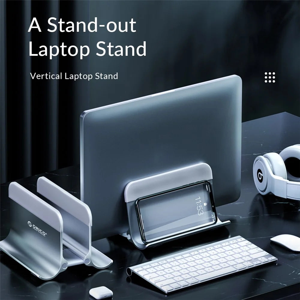 ORICO ORICO-NPB2 Notebook Vertical Aluminum Alloy Bracket Desktop Laptop Holder Stand - Grey - 3