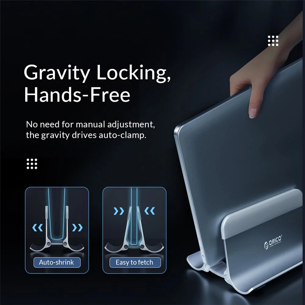 ORICO ORICO-NPB2 Notebook Vertical Aluminum Alloy Bracket Desktop Laptop Holder Stand - Grey - 6