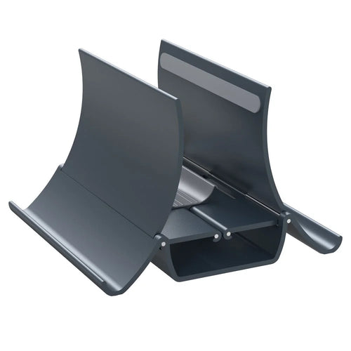 R-JUST BJ16 Notebook Vertical Storage Base Aluminum Alloy Desktop Laptop Holder Stand - Grey - 1