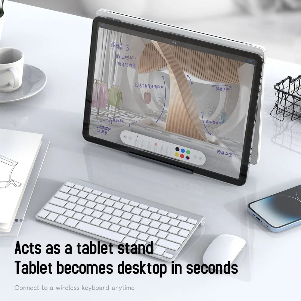R-JUST BJ16 Notebook Vertical Storage Base Aluminum Alloy Desktop Laptop Holder Stand - Grey - 5