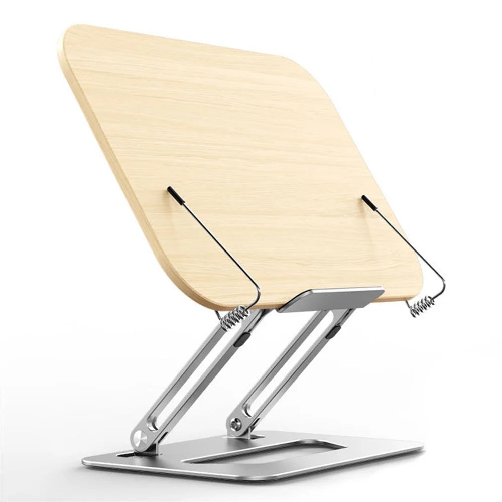 BONERUY R06 Metal Book Stand Folding Desktop Book Holder Portable Multi-Angle Adjustable Reading Stand - Burlywood - 1