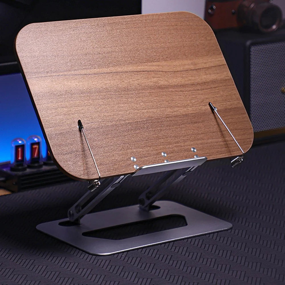 BONERUY R06 Metal Book Stand Folding Desktop Book Holder Portable Multi-Angle Adjustable Reading Stand - Burlywood - 4