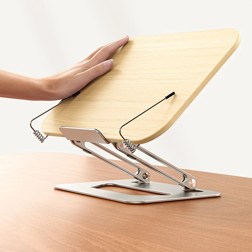 BONERUY R06 Metal Book Stand Folding Desktop Book Holder Portable Multi-Angle Adjustable Reading Stand - Burlywood - 7