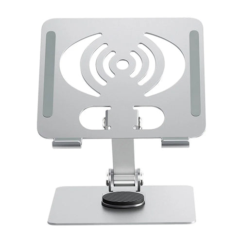 L-13 360-Degree Rotatable Desktop Tablet Holder Stand Foldable Aluminum Alloy Tablet Bracket - Silver - 1