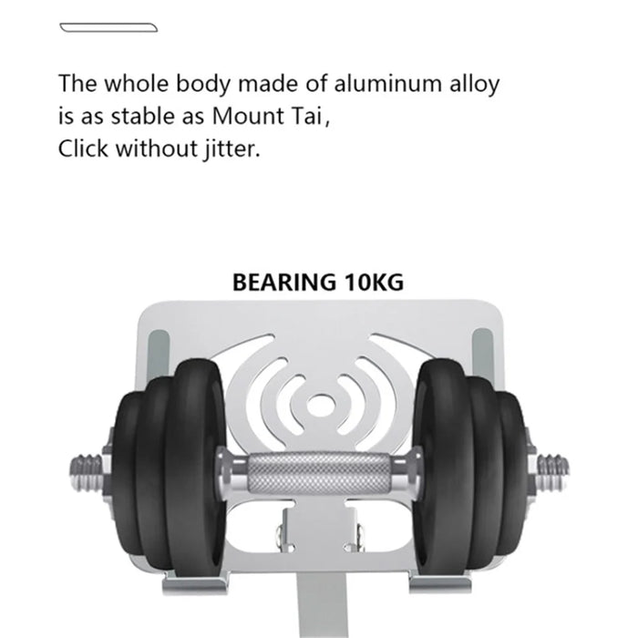 L-13 360-Degree Rotatable Desktop Tablet Holder Stand Foldable Aluminum Alloy Tablet Bracket - Silver - 3