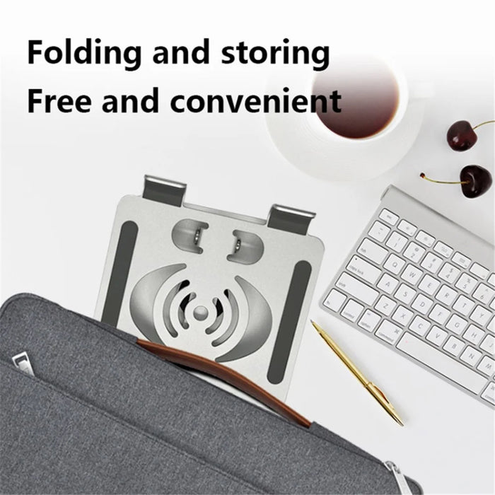 L-13 360-Degree Rotatable Desktop Tablet Holder Stand Foldable Aluminum Alloy Tablet Bracket - Silver - 6