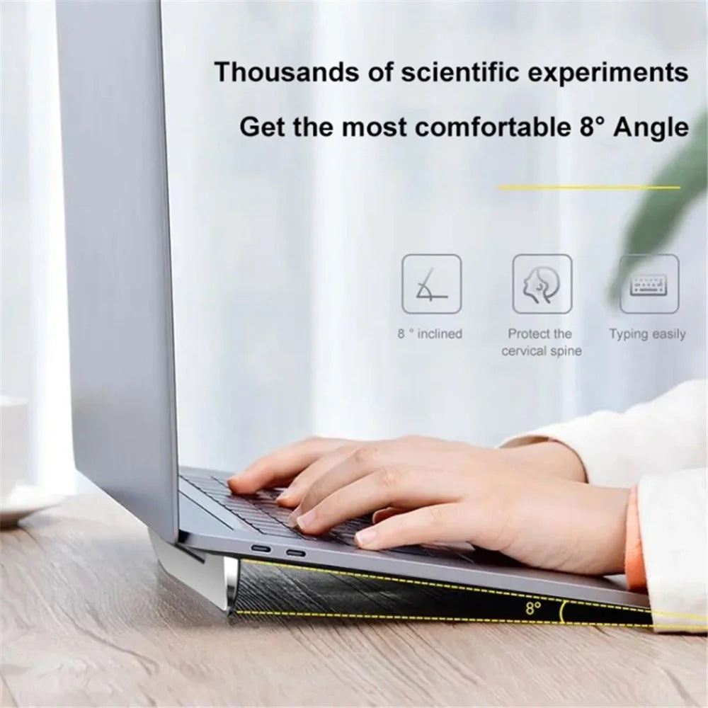 Desktop Zinc Alloy Laptop Holder Lightweight Portable Magnetic Folding Notebook Stand - Silver - 4
