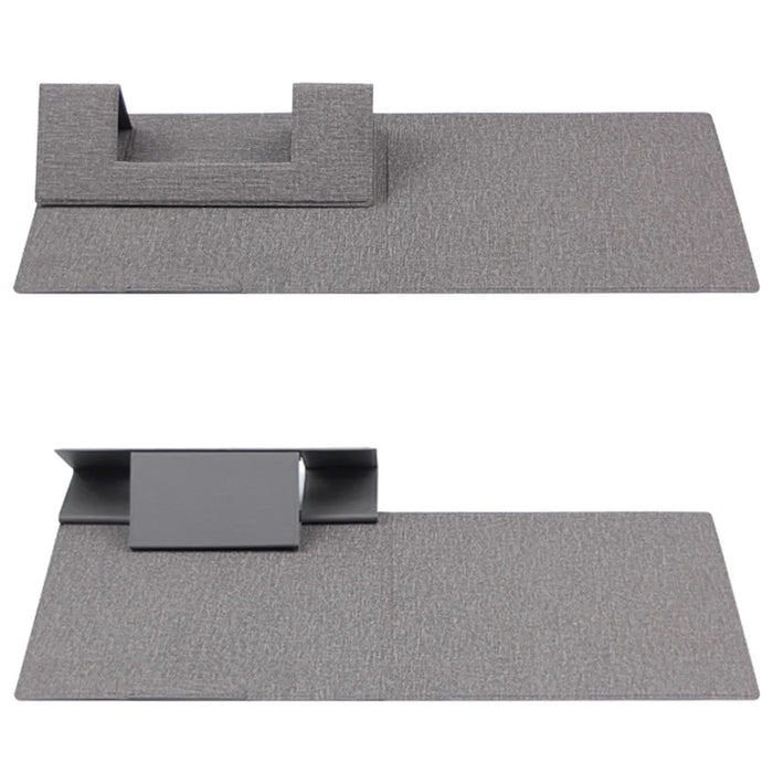 1020 Multifunctional Integrated PU Leather Mouse Pad Laptop Stand Mount Holder Mousepad Desk Mat - Grey - 6