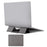 1124 Foldable PU Leather+Magnet Laptop Stand Mount Holder Notebook Computer Riser Bracket - Dark Grey - 1