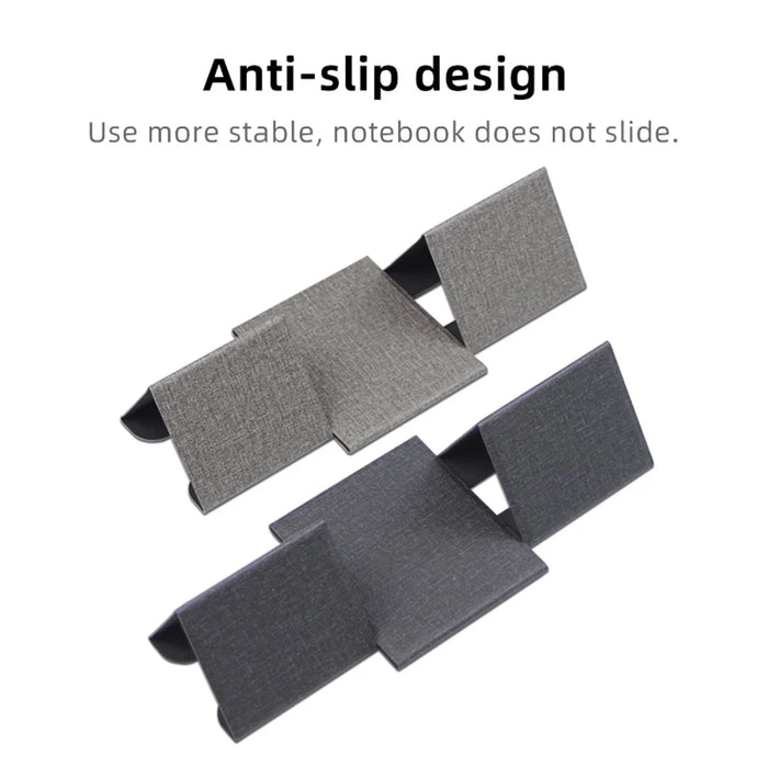 1124 Foldable PU Leather+Magnet Laptop Stand Mount Holder Notebook Computer Riser Bracket - Dark Grey - 3