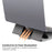 1124 Foldable PU Leather+Magnet Laptop Stand Mount Holder Notebook Computer Riser Bracket - Dark Grey - 4