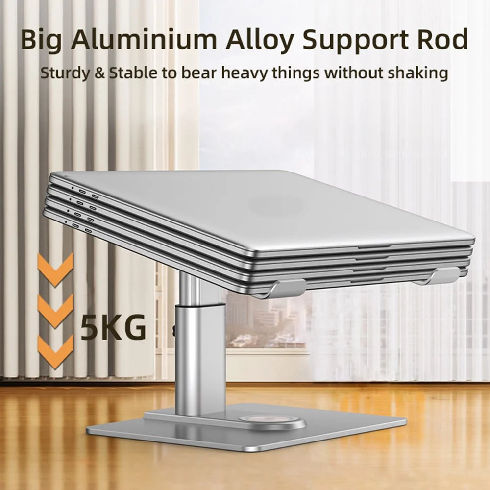 E7BW 15W Wireless Charger Aluminum Alloy Desktop Stand Laptop Riser - Silver - 3