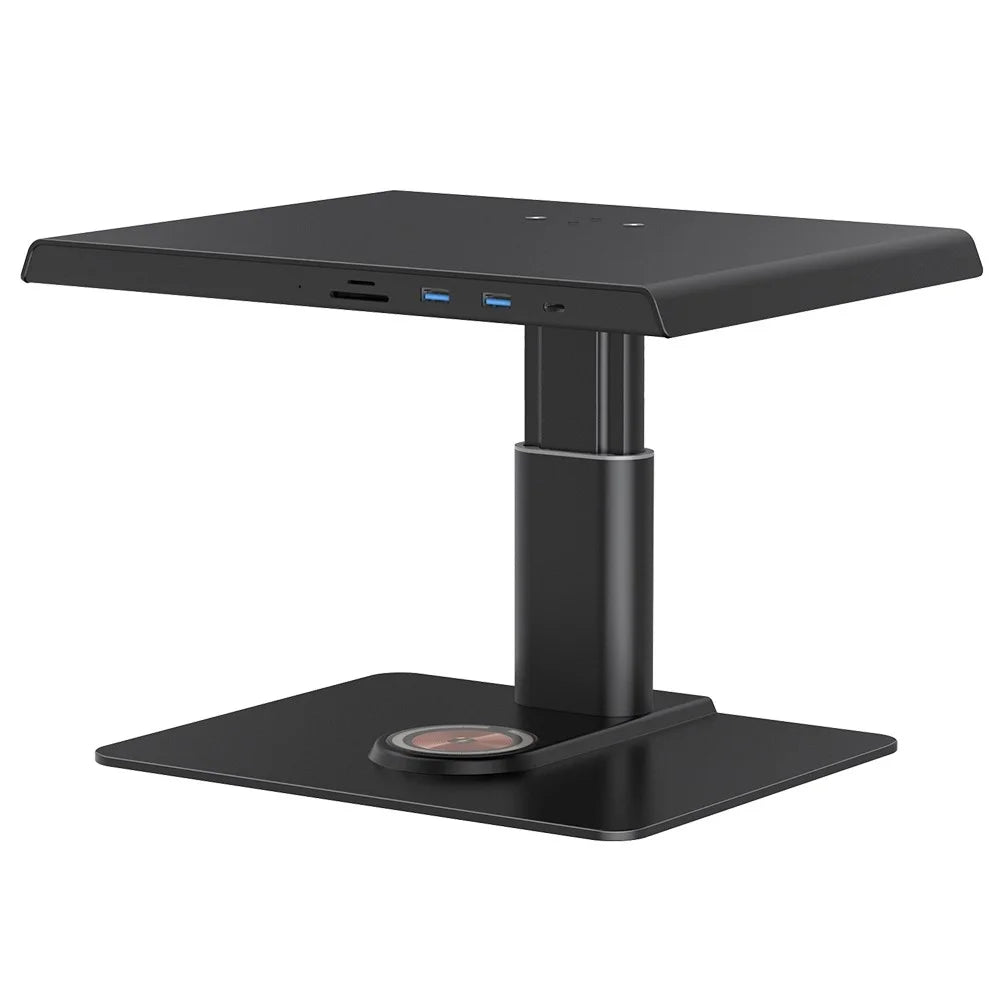 Z10Q Aluminum Alloy Computer Monitor Stand Riser USB Hub Docking Station Wireless Charger - 1