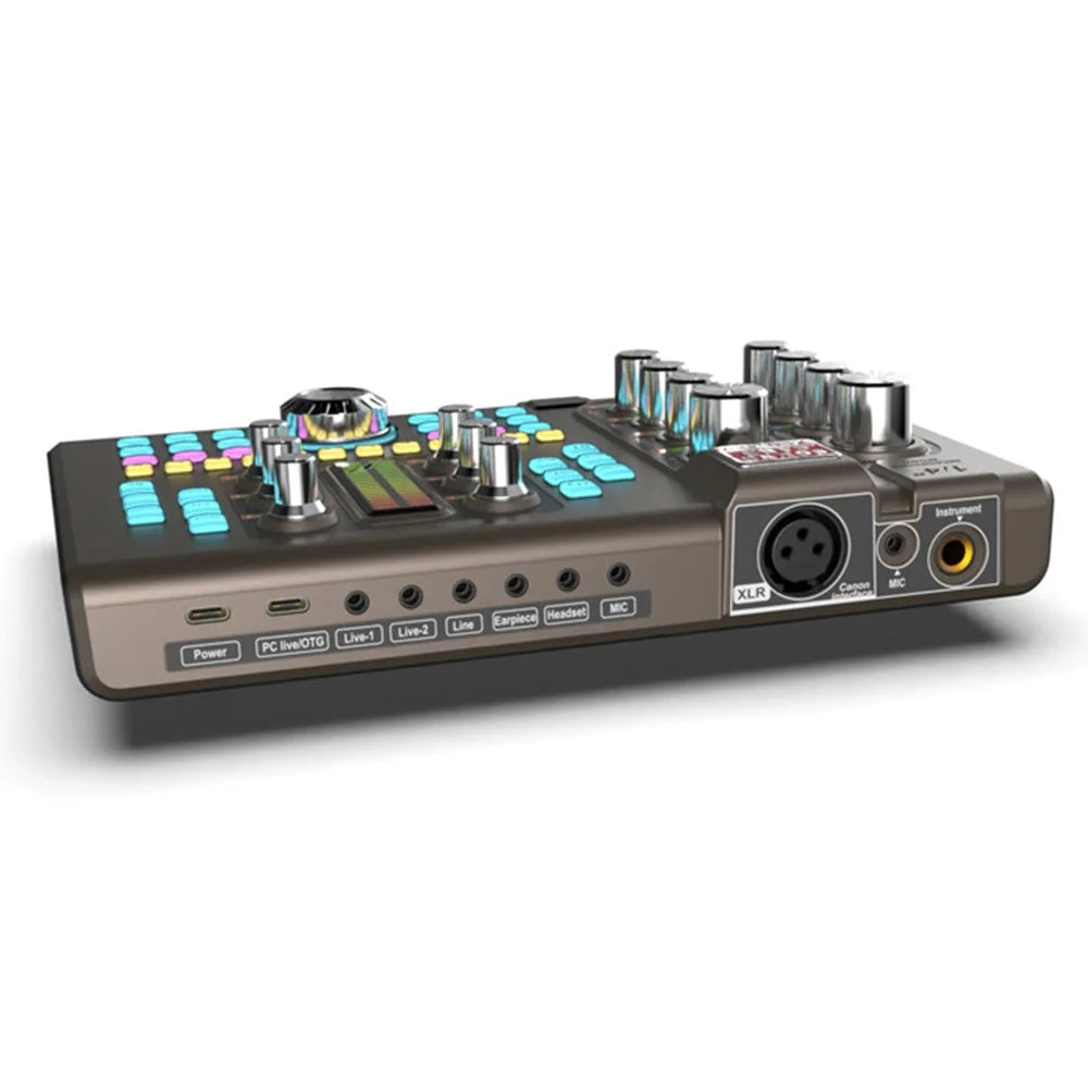 K380 48V Sound Card External Audio Mixer Live Broadcast Sound Card Audio Interface - 4