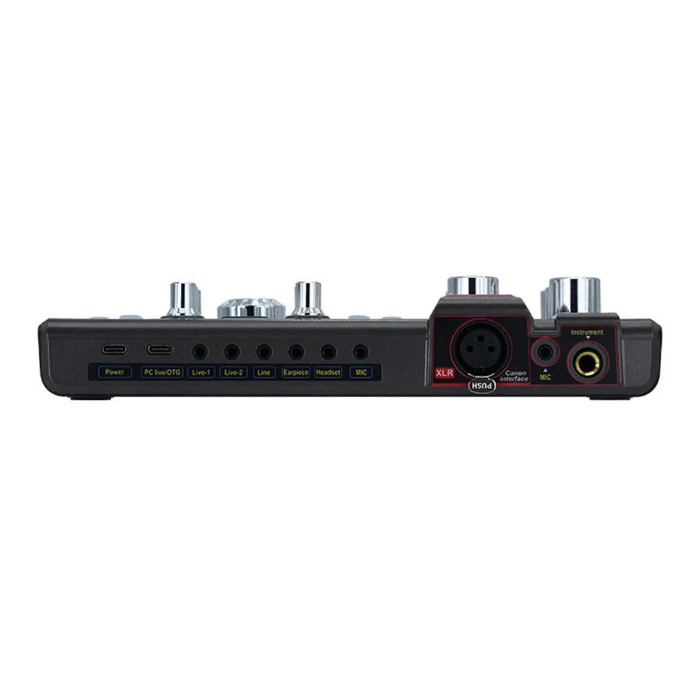 K380 48V Sound Card External Audio Mixer Live Broadcast Sound Card Audio Interface - 5