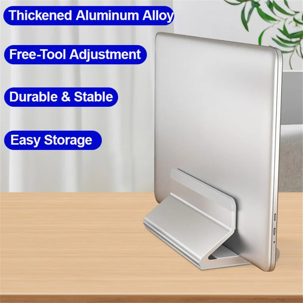 C4 Adjustable Width Single Slot Storage Base for Notebooks and Tablets Aluminum Alloy Desk Stand - Silver - 3