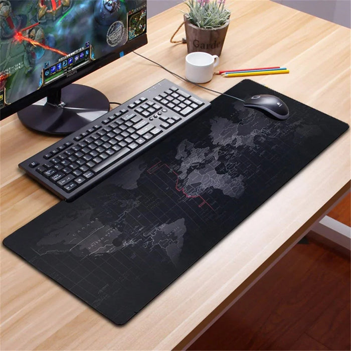 World Map Pattern RGB Luminous Mouse Pad Large Gaming Keyboard Mouse Mat Non-slip Desk Mat 800 x 300mm - 4