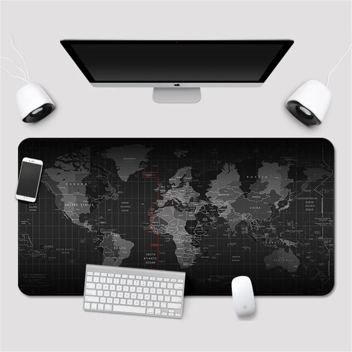 World Map Pattern RGB Luminous Mouse Pad Large Gaming Keyboard Mouse Mat Non-slip Desk Mat 800 x 300mm - 5