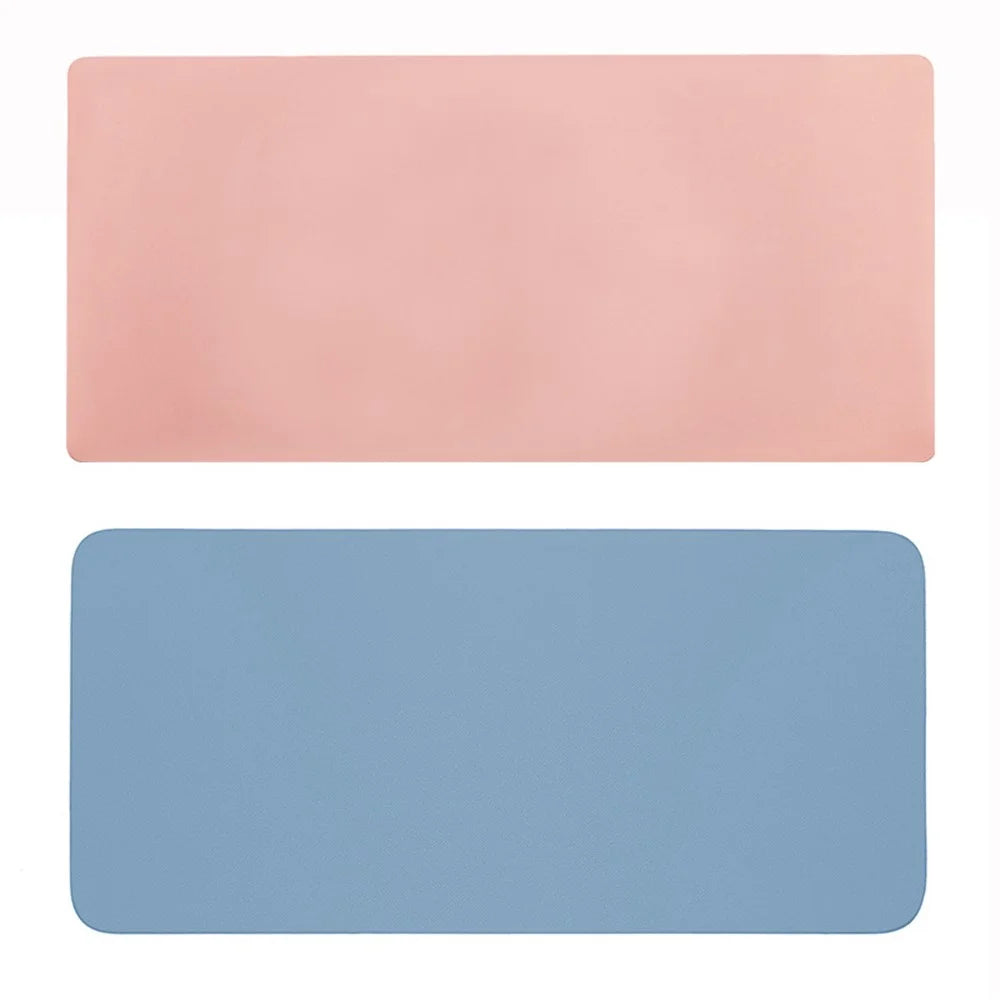 30x60cm Large Size PU Leather Double Sided Mouse Pad Waterproof Non-slip Mouse Mat Office Laptop Desk Mat - Pink/Blue - 1