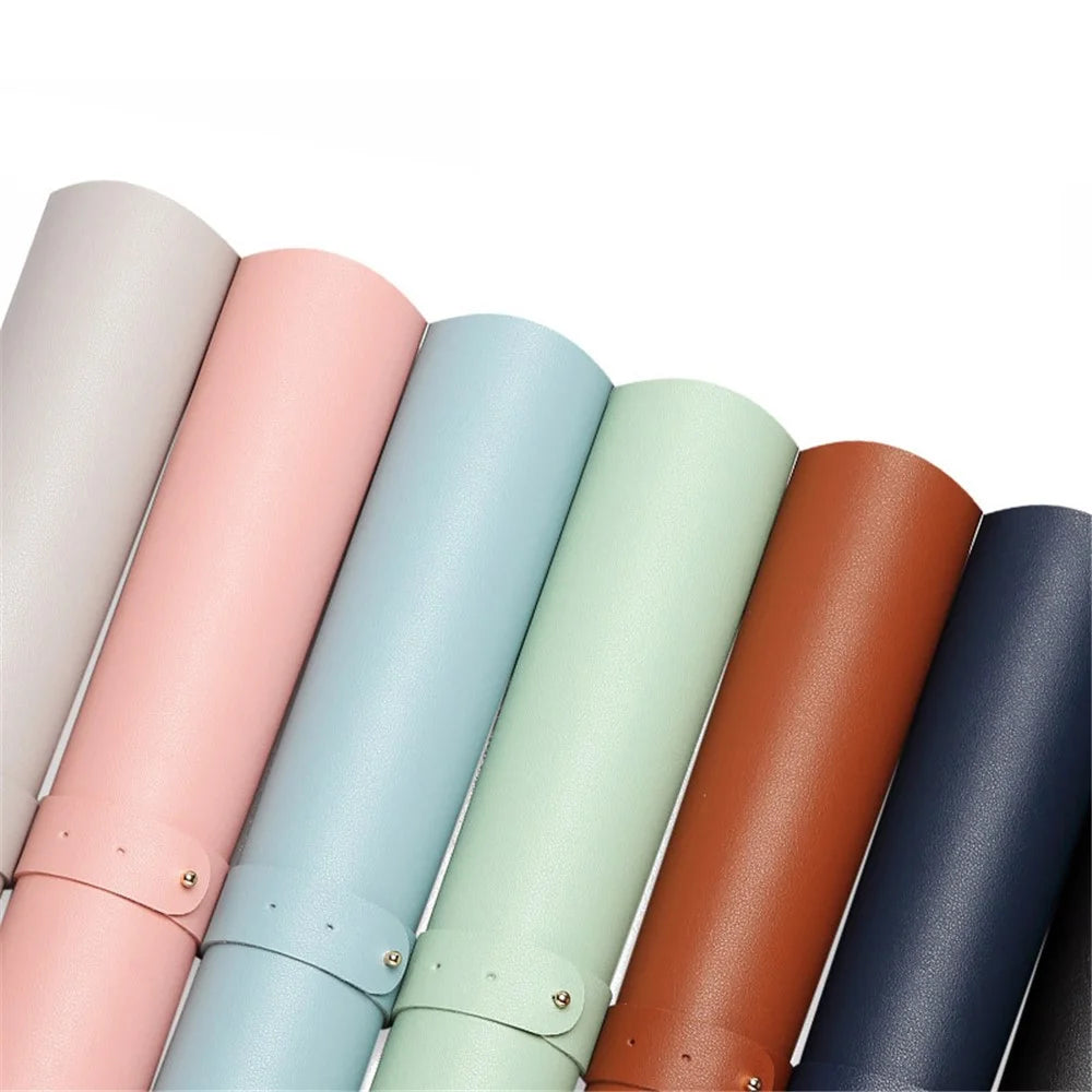 30x60cm Large Size PU Leather Double Sided Mouse Pad Waterproof Non-slip Mouse Mat Office Laptop Desk Mat - Pink/Blue - 3