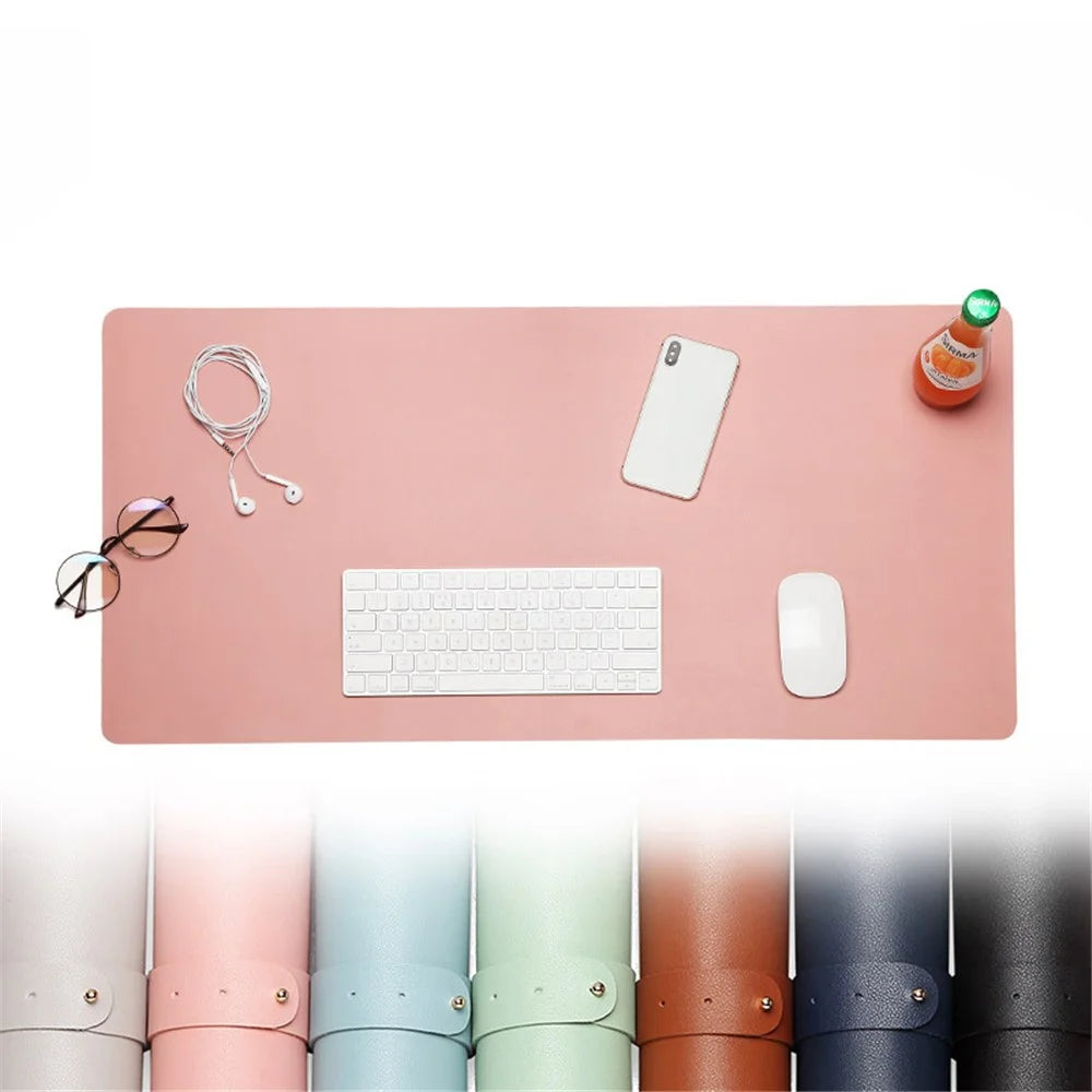 30x60cm Large Size PU Leather Double Sided Mouse Pad Waterproof Non-slip Mouse Mat Office Laptop Desk Mat - Pink/Blue - 4