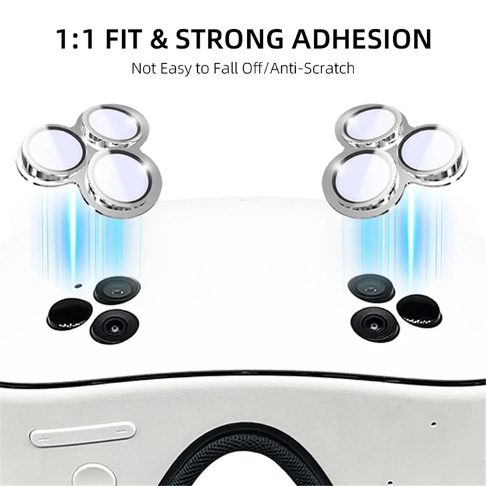 2Pcs For Meta Quest 3S Front Lens Alloy + Tempered Glass Anti-Explosion Protective Film - Silver - 3