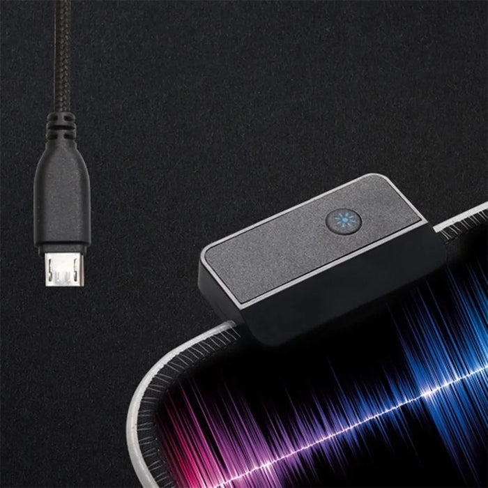 GMS-X5 Stitched Edges Non-Slip Rubber Base RGB Gaming Mouse Pad, Size: 300 x 800 x 4mm - Sound Wave - 7