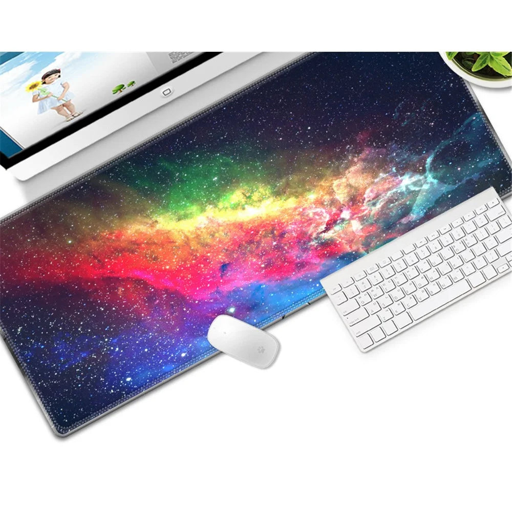 Computer Laptop Mouse Pad Starry Sky Gaming Play Mat Office Desk Mat, Size: 400x900x3mm - Style 17 - 1